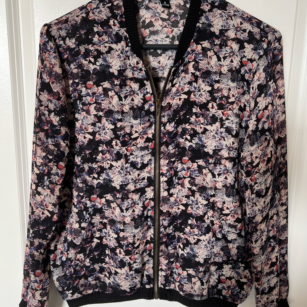 About a Girl Floral Bomber Jacket